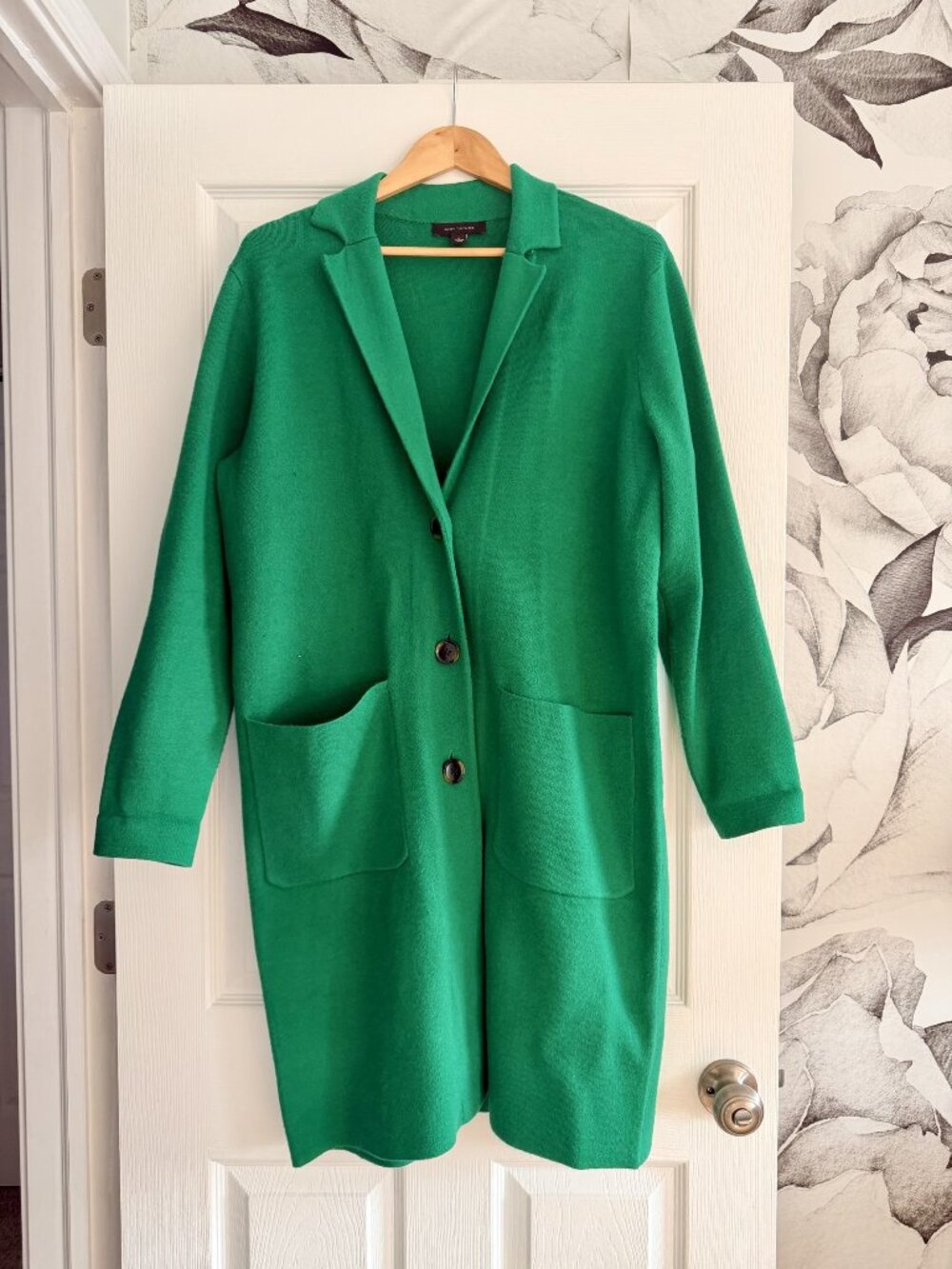 Ann Taylor Emerald Knit Coatigan/Sweater Sz M